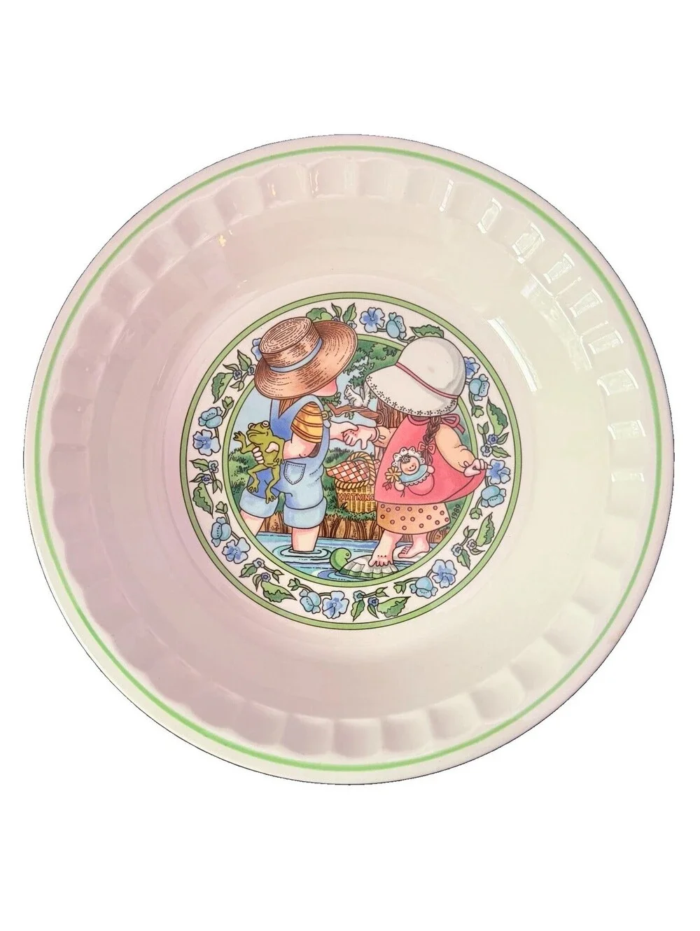 Watkins Country Kids Pie Plate Summertime Strawberry Pie Recipe 1989 Vintage